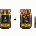 Two jars labeled The Royal Blend Weight Loss stand side by side with a small herb jar to the right, separated by a plus sign.